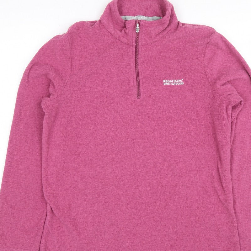 Regatta Teens Pink UK 12 1/4 Zip Fleece Sweatshirt