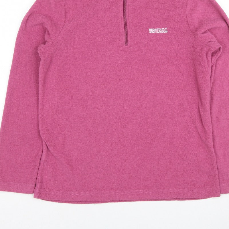 Regatta Teens Pink UK 12 1/4 Zip Fleece Sweatshirt