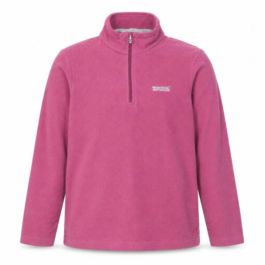 Front view of Regatta Teens Pink UK 12 1/4 Zip Fleece Sweatshirt