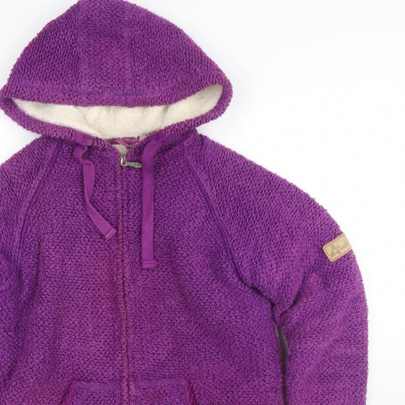 Weird Fish Women’s Purple Hooded Fleece Jacket Size M Full Zip