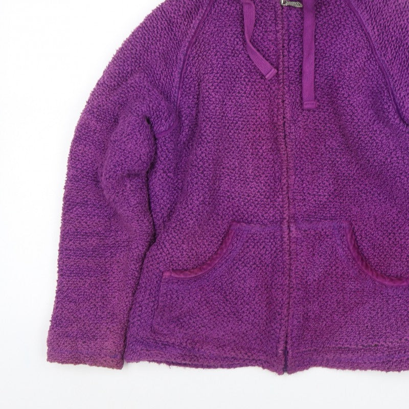 Weird Fish Women’s Purple Hooded Fleece Jacket Size M Full Zip