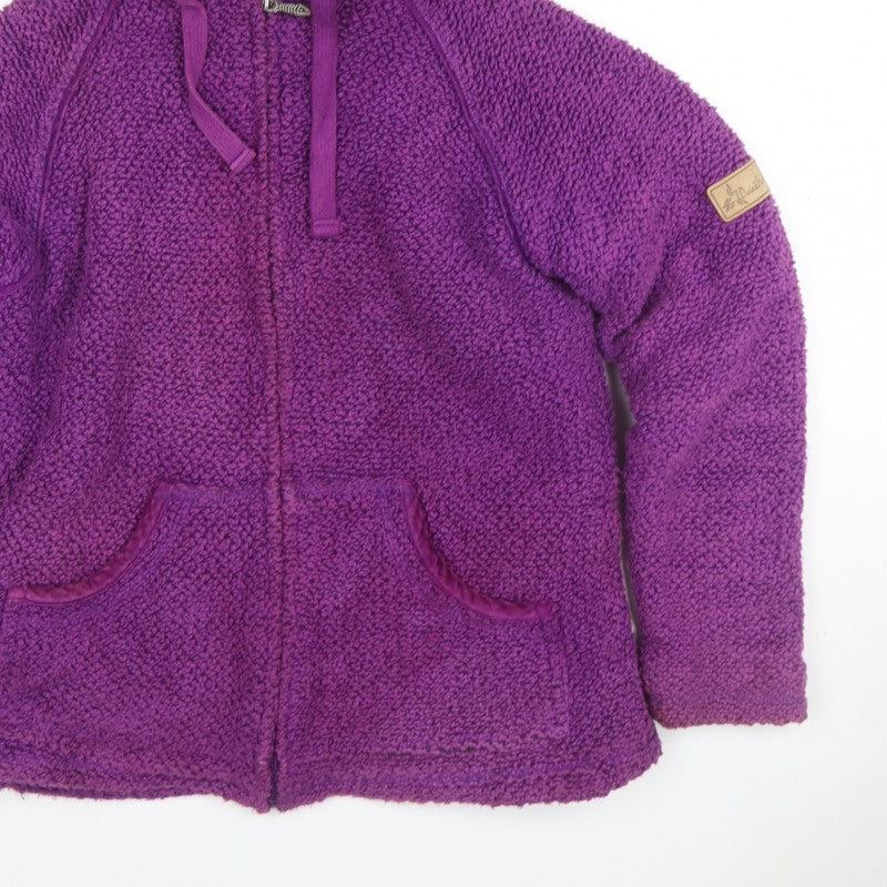 Weird Fish Women’s Purple Hooded Fleece Jacket Size M Full Zip