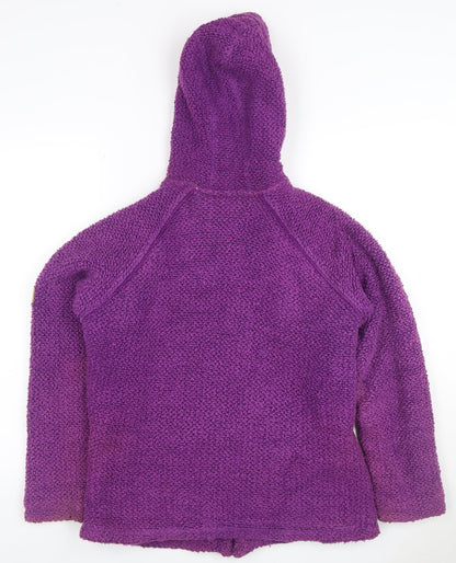 Weird Fish Women’s Purple Hooded Fleece Jacket Size M Full Zip