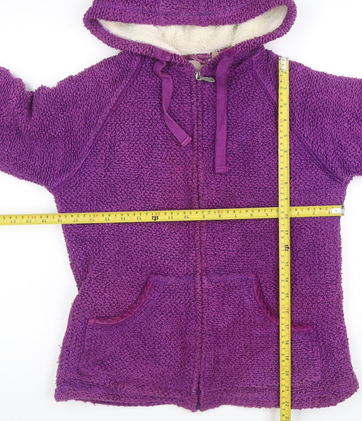 Weird Fish Women’s Purple Hooded Fleece Jacket Size M Full Zip