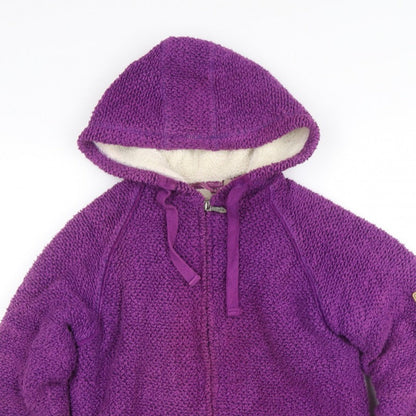 Weird Fish Women’s Purple Hooded Fleece Jacket Size M Full Zip