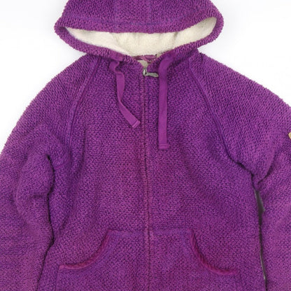 Weird Fish Women’s Purple Hooded Fleece Jacket Size M Full Zip