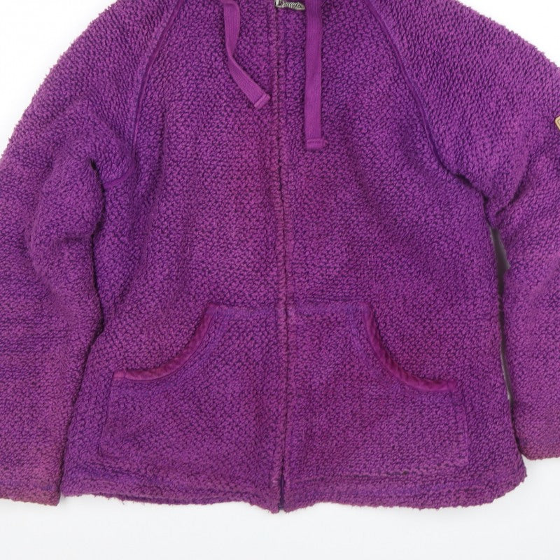 Weird Fish Women’s Purple Hooded Fleece Jacket Size M Full Zip