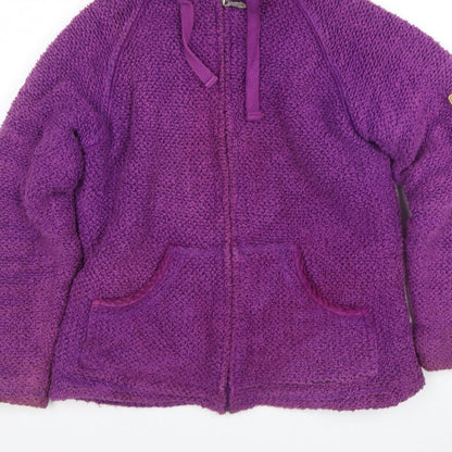 Weird Fish Women’s Purple Hooded Fleece Jacket Size M Full Zip