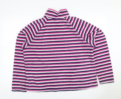 Marks and Spencer Women’s Multicoloured UK 20 Striped 1/4 Zip Fleece Sweatshirt