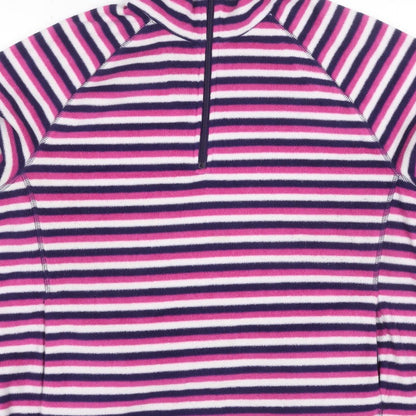 Marks and Spencer Women’s Multicoloured UK 20 Striped 1/4 Zip Fleece Sweatshirt