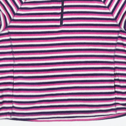 Marks and Spencer Women’s Multicoloured UK 20 Striped 1/4 Zip Fleece Sweatshirt