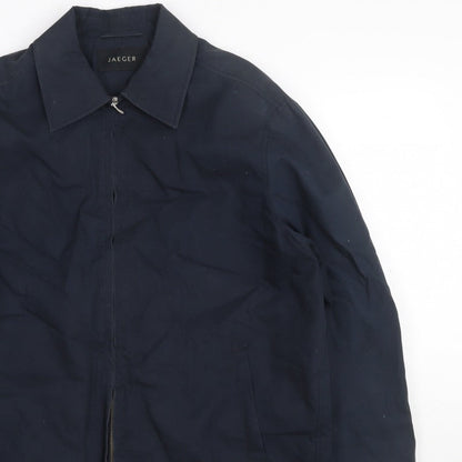 Jaeger Men’s Blue S Basic Zip Jacket Lined Cotton Blend