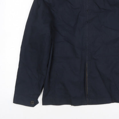 Jaeger Men’s Blue S Basic Zip Jacket Lined Cotton Blend