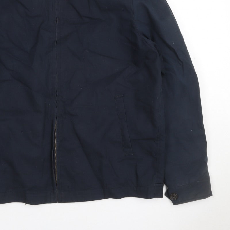 Jaeger Men’s Blue S Basic Zip Jacket Lined Cotton Blend