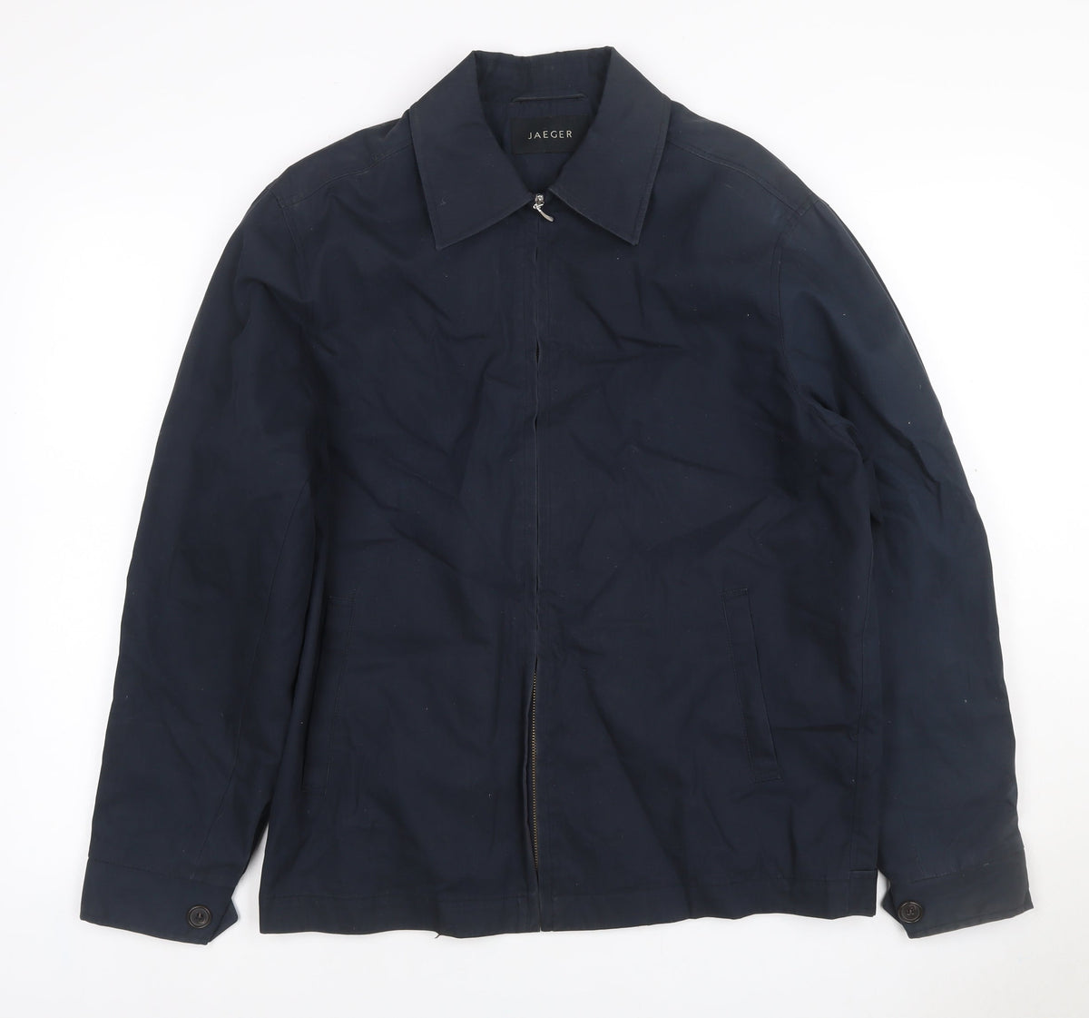 Jaeger Men’s Blue S Basic Zip Jacket Lined Cotton Blend