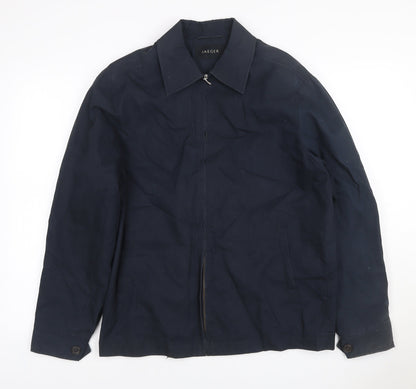 Jaeger Men’s Blue S Basic Zip Jacket Lined Cotton Blend