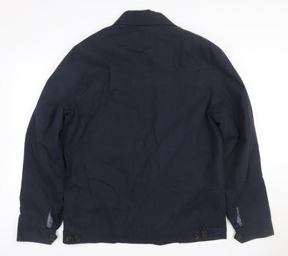 Jaeger Men’s Blue S Basic Zip Jacket Lined Cotton Blend