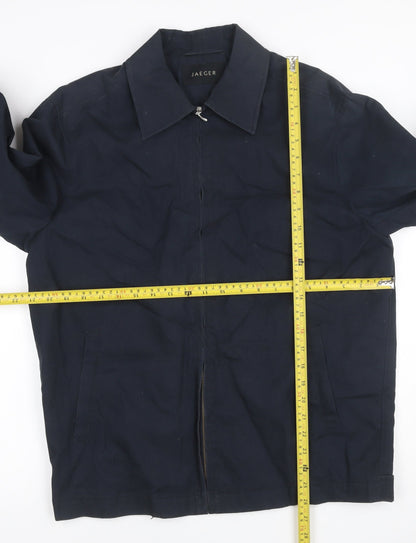 Jaeger Men’s Blue S Basic Zip Jacket Lined Cotton Blend