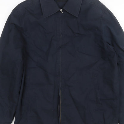 Jaeger Men’s Blue S Basic Zip Jacket Lined Cotton Blend