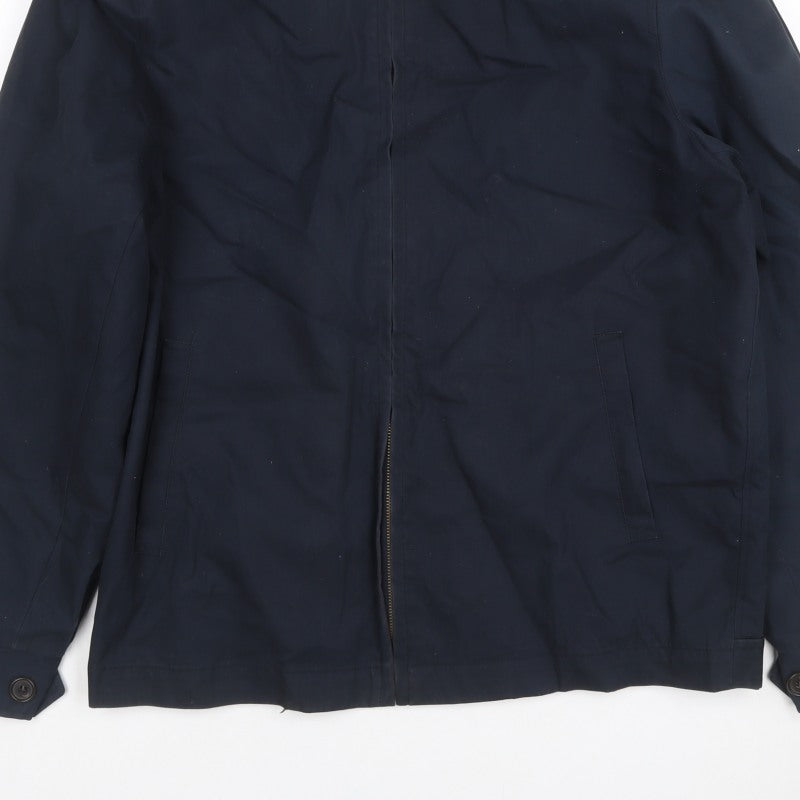 Jaeger Men’s Blue S Basic Zip Jacket Lined Cotton Blend