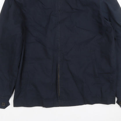 Jaeger Men’s Blue S Basic Zip Jacket Lined Cotton Blend