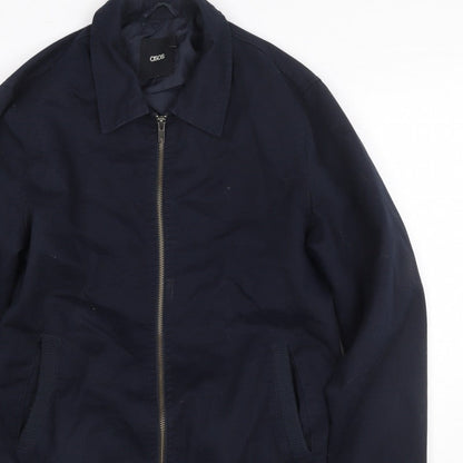 ASOS Men’s Blue S Bomber Jacket Full Zip Lined Casual