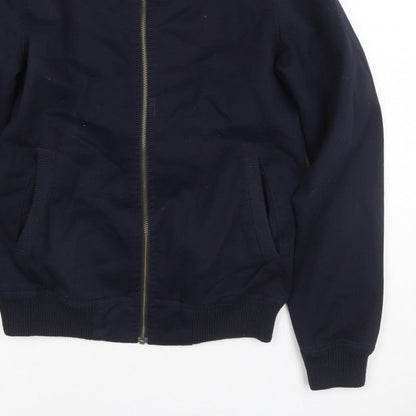 ASOS Men’s Blue S Bomber Jacket Full Zip Lined Casual