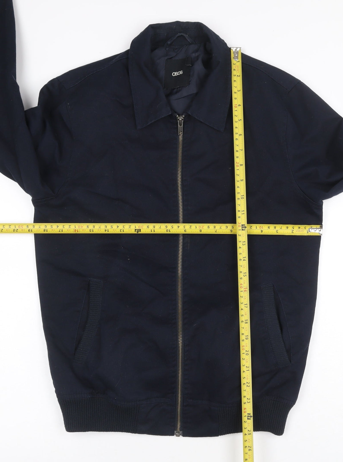 ASOS Men’s Blue S Bomber Jacket Full Zip Lined Casual
