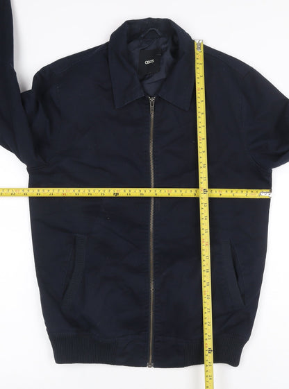 ASOS Men’s Blue S Bomber Jacket Full Zip Lined Casual