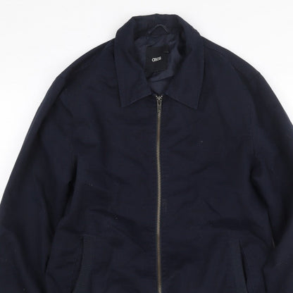 ASOS Men’s Blue S Bomber Jacket Full Zip Lined Casual