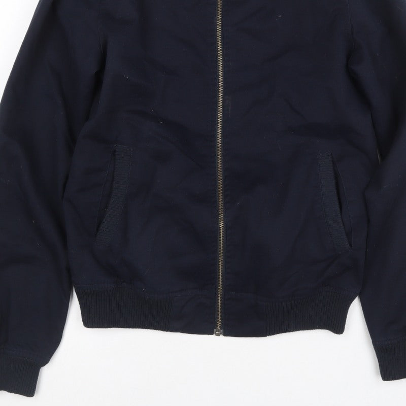 ASOS Men’s Blue S Bomber Jacket Full Zip Lined Casual