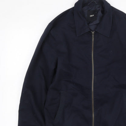 ASOS Men’s Blue S Bomber Jacket Full Zip Lined Casual