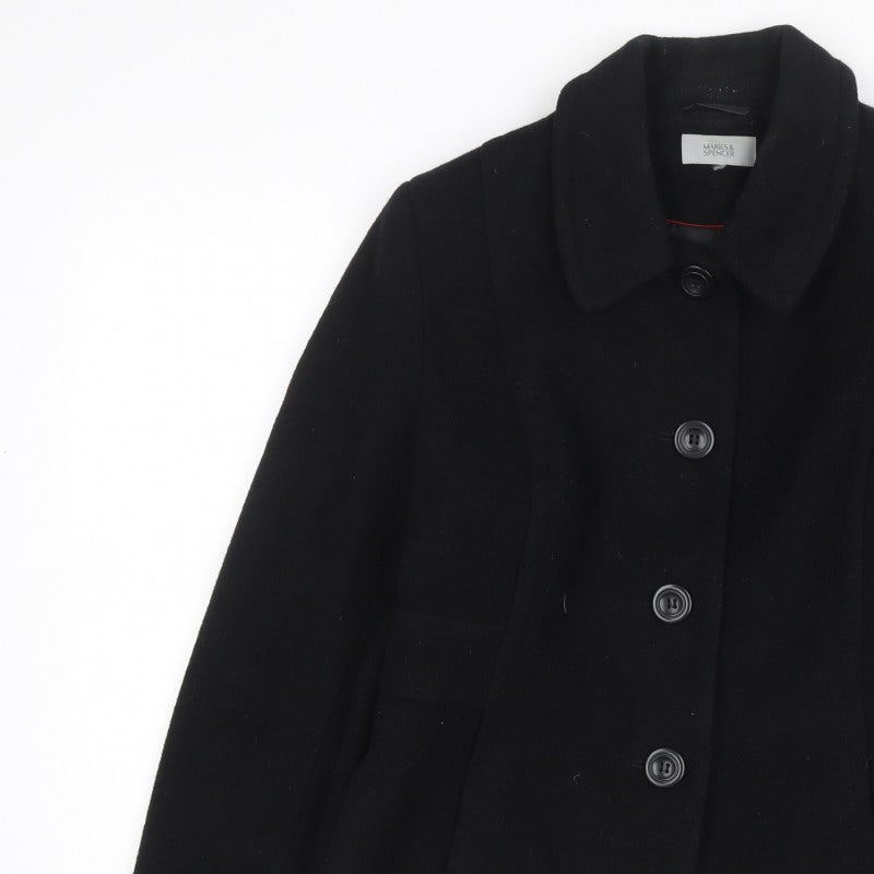Marks and Spencer Women’s Black UK 16 Wool Blend Button Jacket