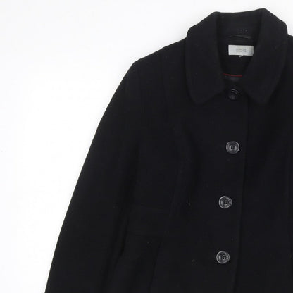 Marks and Spencer Women’s Black UK 16 Wool Blend Button Jacket