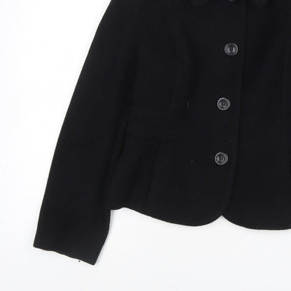 Marks and Spencer Women’s Black UK 16 Wool Blend Button Jacket