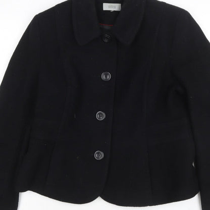 Marks and Spencer Women’s Black UK 16 Wool Blend Button Jacket