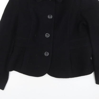 Marks and Spencer Women’s Black UK 16 Wool Blend Button Jacket