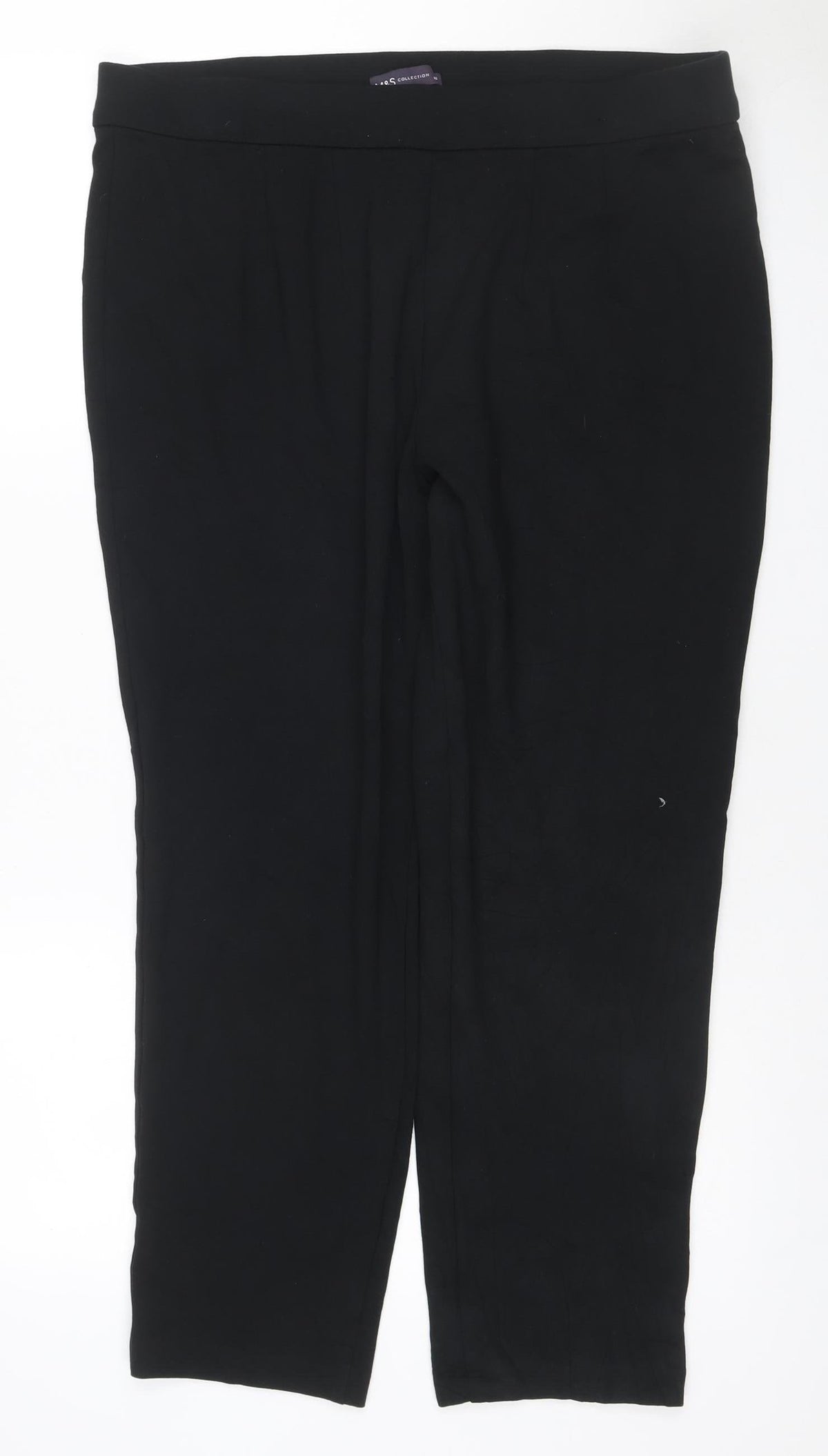 Marks and Spencer Women's Black Size 8 Stretch Pull-On Trousers