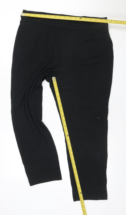 Marks and Spencer Women's Black Size 8 Stretch Pull-On Trousers