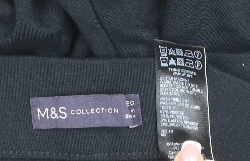 Marks and Spencer Women's Black Size 8 Stretch Pull-On Trousers