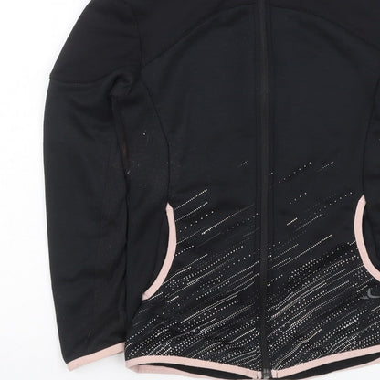 Decathlon Girls Black Pink Full Zip Sports Hoodie 10-11 Years