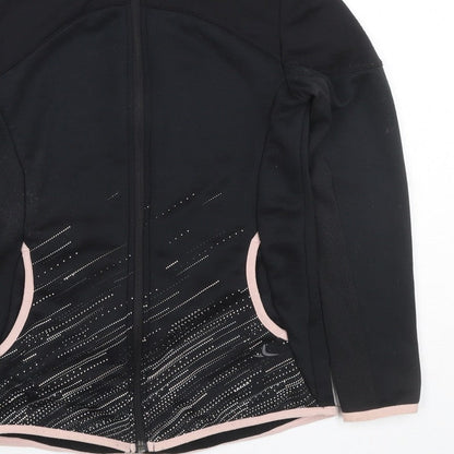 Decathlon Girls Black Pink Full Zip Sports Hoodie 10-11 Years