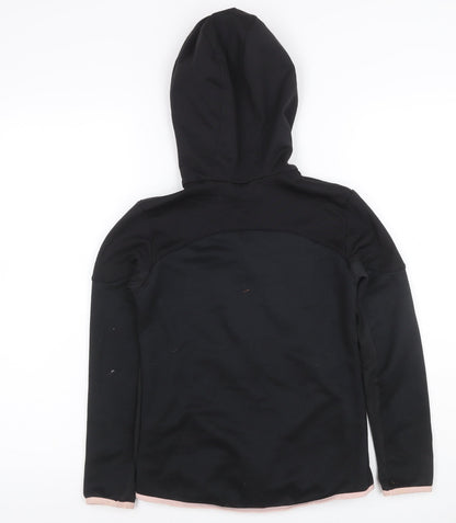 Decathlon Girls Black Pink Full Zip Sports Hoodie 10-11 Years
