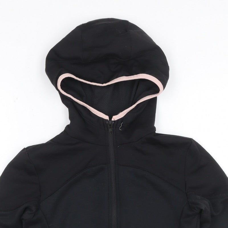 Decathlon Girls Black Pink Full Zip Sports Hoodie 10-11 Years