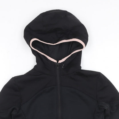 Decathlon Girls Black Pink Full Zip Sports Hoodie 10-11 Years