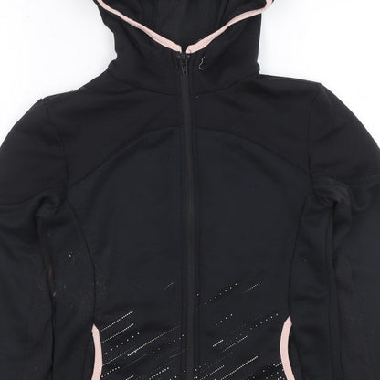 Decathlon Girls Black Pink Full Zip Sports Hoodie 10-11 Years