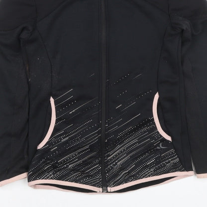 Decathlon Girls Black Pink Full Zip Sports Hoodie 10-11 Years