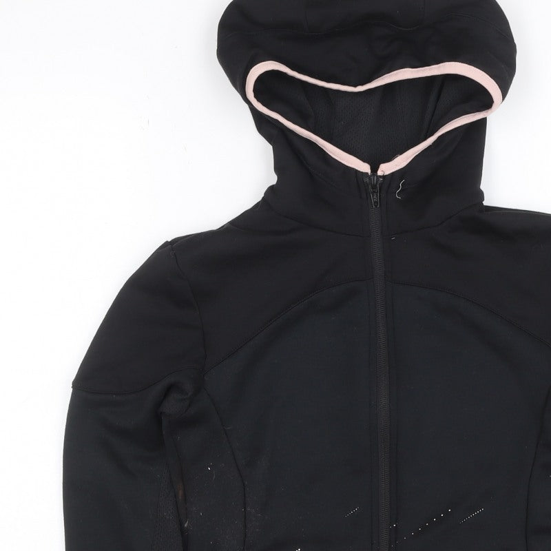 Decathlon Girls Black Pink Full Zip Sports Hoodie 10-11 Years