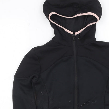 Decathlon Girls Black Pink Full Zip Sports Hoodie 10-11 Years