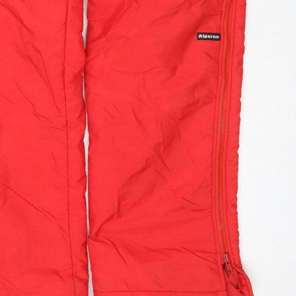 Alpina Women Red M Insulated Ski Snow Pants Zip Leg Pockets